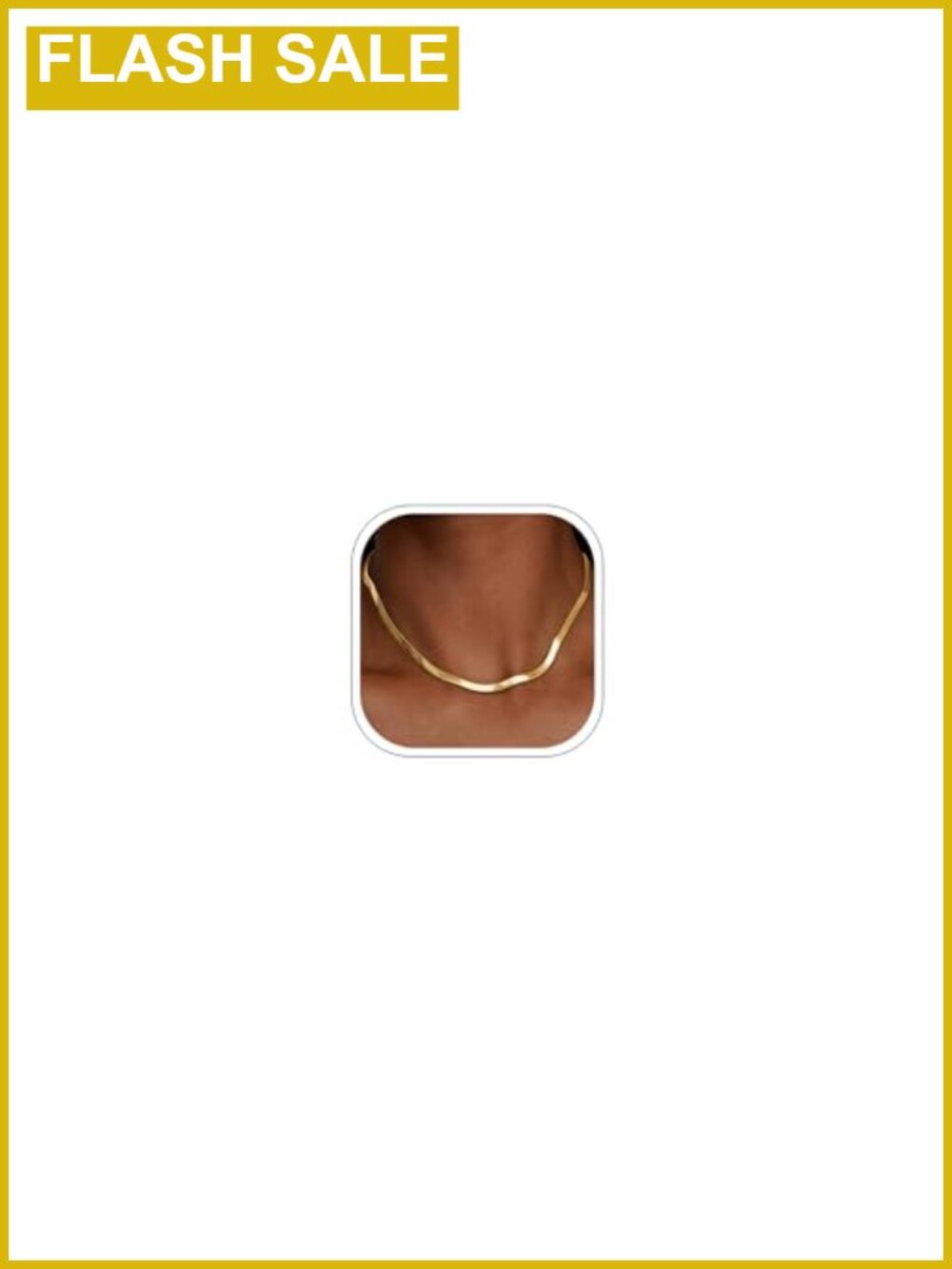 Silver/18K Gold Plated Herringbone Necklace for Women, Flat Snake Chain